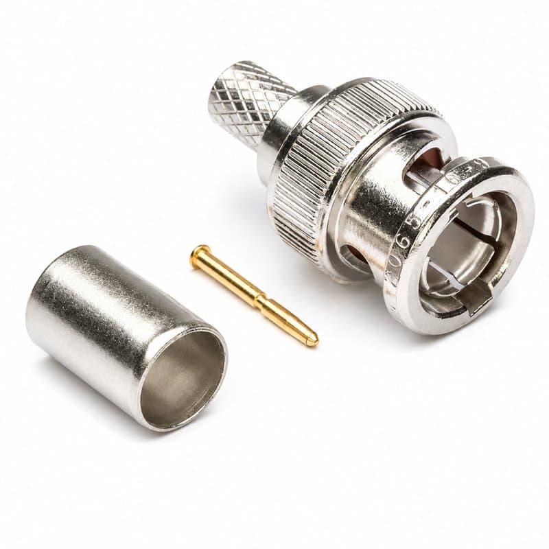 BNC Male Crimp Connector 3 Piece RG59 CCTV Coaxial Cable Plug thumbnail 3
