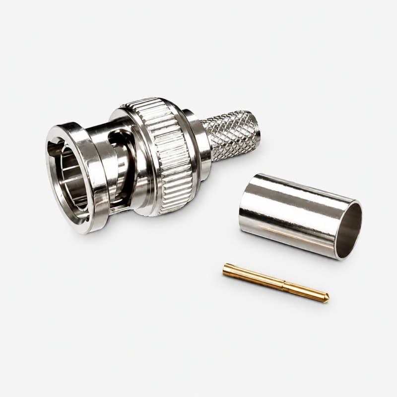 BNC Male Crimp Connector 3 Piece RG59 CCTV Coaxial Cable Plug thumbnail 4