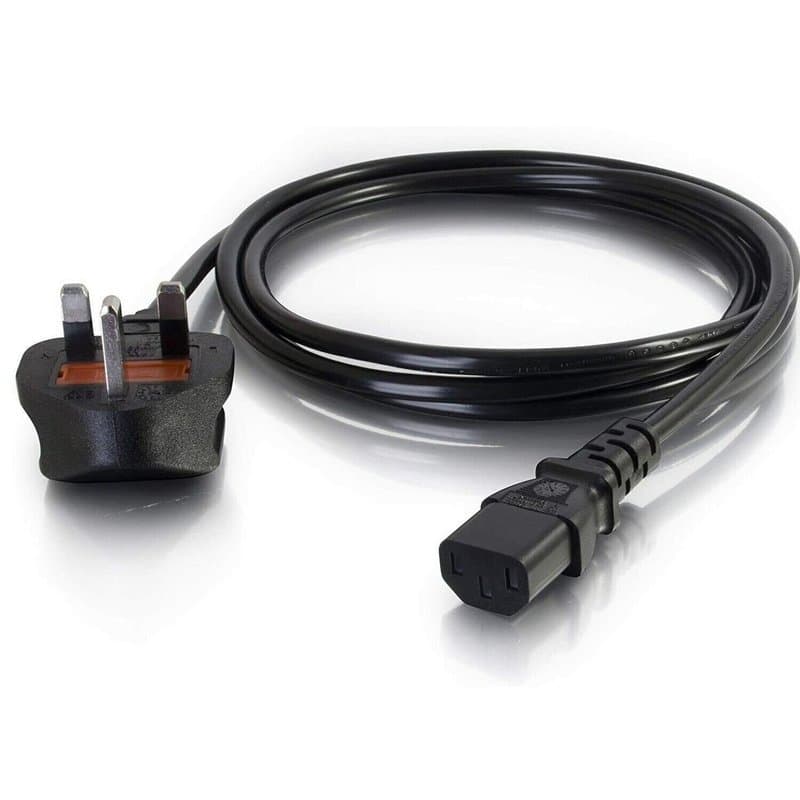 IEC C13 Kettle Lead UK Mains Power Cable 1.2m 3x0.75mm² H05VV-F Black thumbnail 2