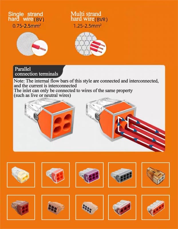PCT-104 Push Wire Connector 4 Port Inline Terminal Block 1.5–4mm² thumbnail 6
