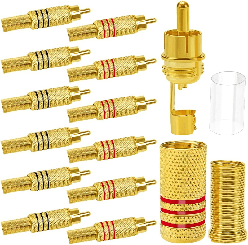 Gold-Plated RCA Male Plug Connector for CCTV Audio Coax Cable thumbnail 2