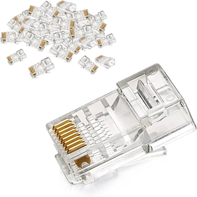 Gold-Plated RJ45 CAT5e 8P8C Crimp Plug for Ethernet and CCTV IP thumbnail 4