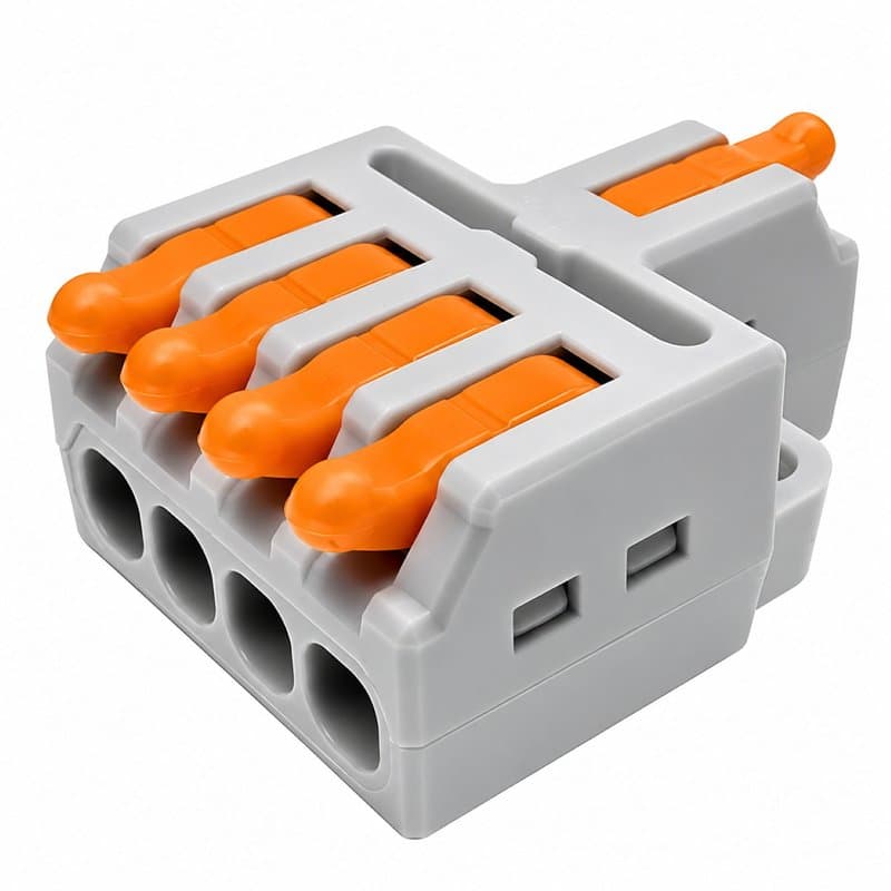 SPL-1-4 Grey Lever Wire Connector 1 In 4 Out Splicing Terminal thumbnail 2