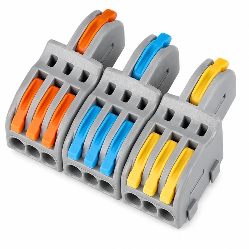 SPL-3-6-3 Grey Lever Wire Connector 3 In 6 Out Splicing Terminal thumbnail 2