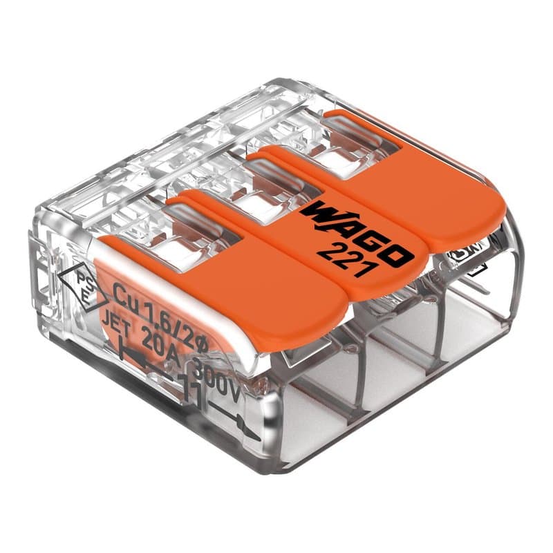 WAGO 221-413 Compact Lever Connector 3 Conductor 32A 50 Pack thumbnail 7