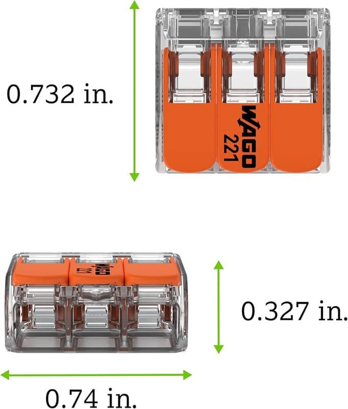 WAGO 221-413 Compact Lever Connector 3 Conductor 32A 50 Pack thumbnail 8