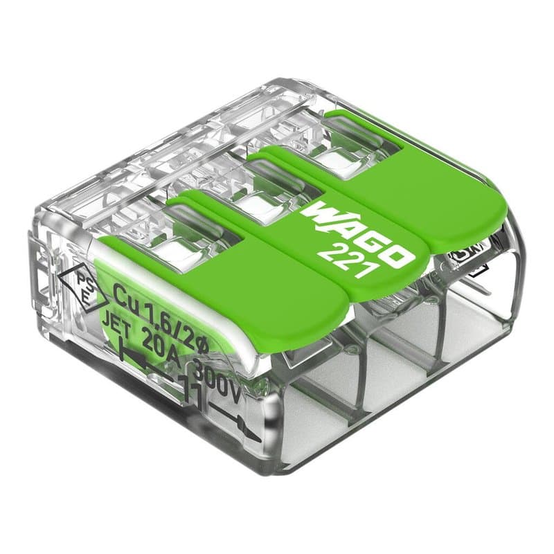 221-423 3-Port Lever Connector | Universal Terminal Block (0.2-4mm²) | Transparent thumbnail 8