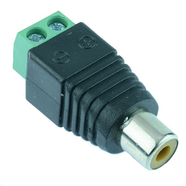 Wire to RCA Female Screw Terminal Adapter for CCTV Audio Video thumbnail 2