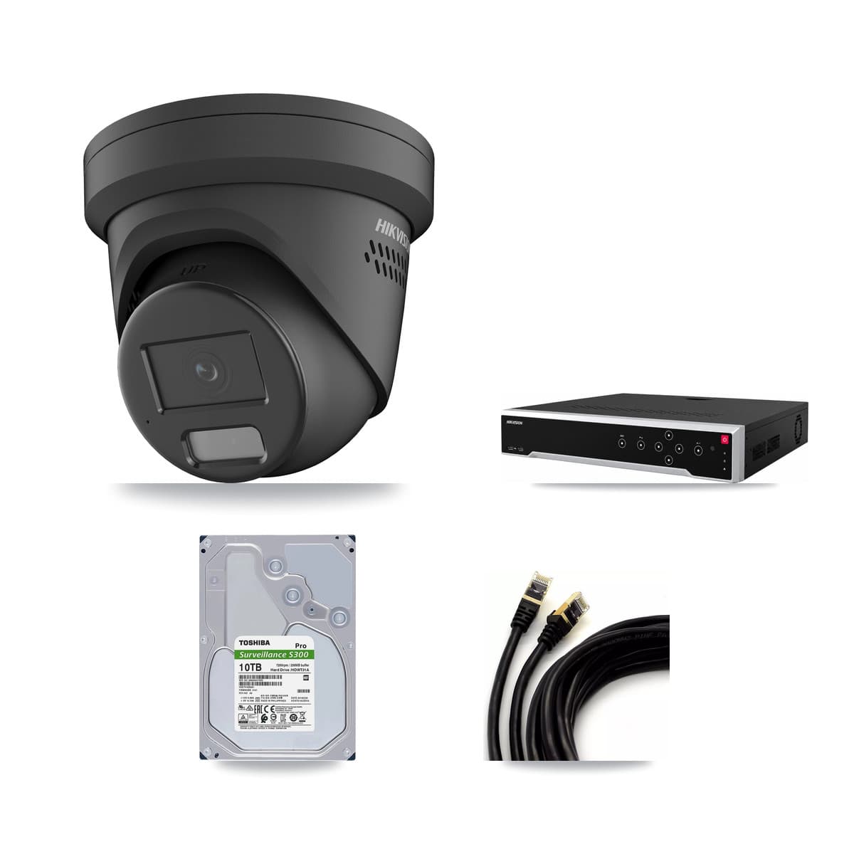 Hikvision 32-Channel 4MP CCTV Kit — 8 Black Turret Cameras + 10TB Recording - Image 1