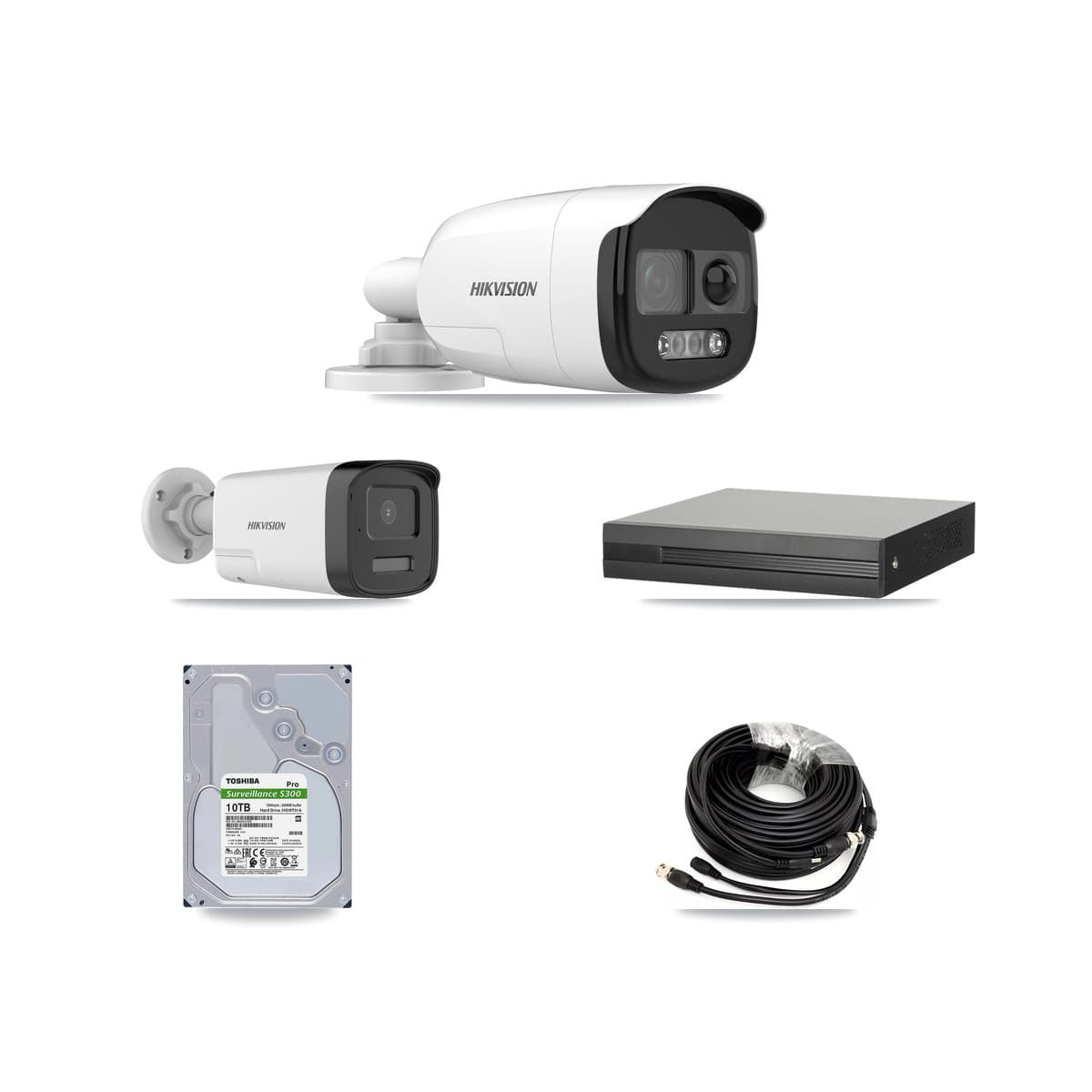 Hikvision 8-Channel 5MP CCTV Kit — 4 DS-2CE12KF3T + 4 DS-2CE17K0T Bullet Cameras + 10TB Recording (XVR-3108HS Recorder) - Image 1