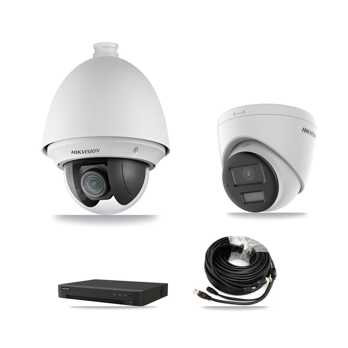 Hikvision 16-Channel 2MP – 5MP CCTV Kit — 1 DS-2AE4225T 2MP PTZ + 1 DS-2CE78K0T 5MP Turret Cameras + 2TB Recording (IDS-7216HQHI Recorder) - Image 1