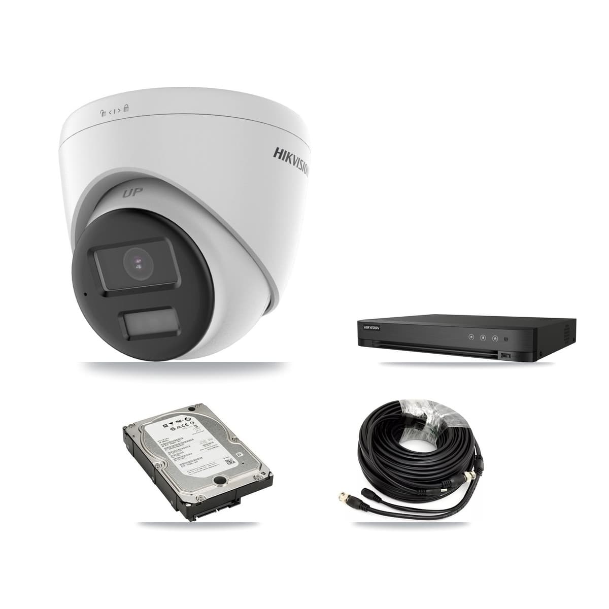 Hikvision 4-Channel 4K CCTV Kit — 2 DS-2CE78U0T Turret Cameras + 5TB Recording - Image 1