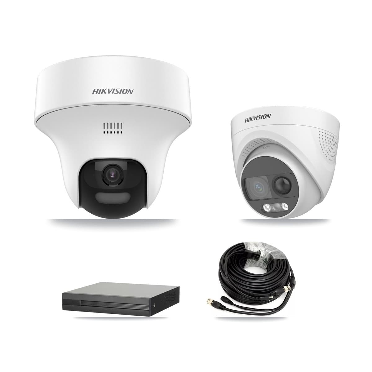 Hikvision 8-Channel 5MP CCTV Kit — 5 DS-2CE70K0T + 1 DS-2CE72KF3T Turret Cameras + 8TB Recording (XVR-3108HS Recorder) - Image 1