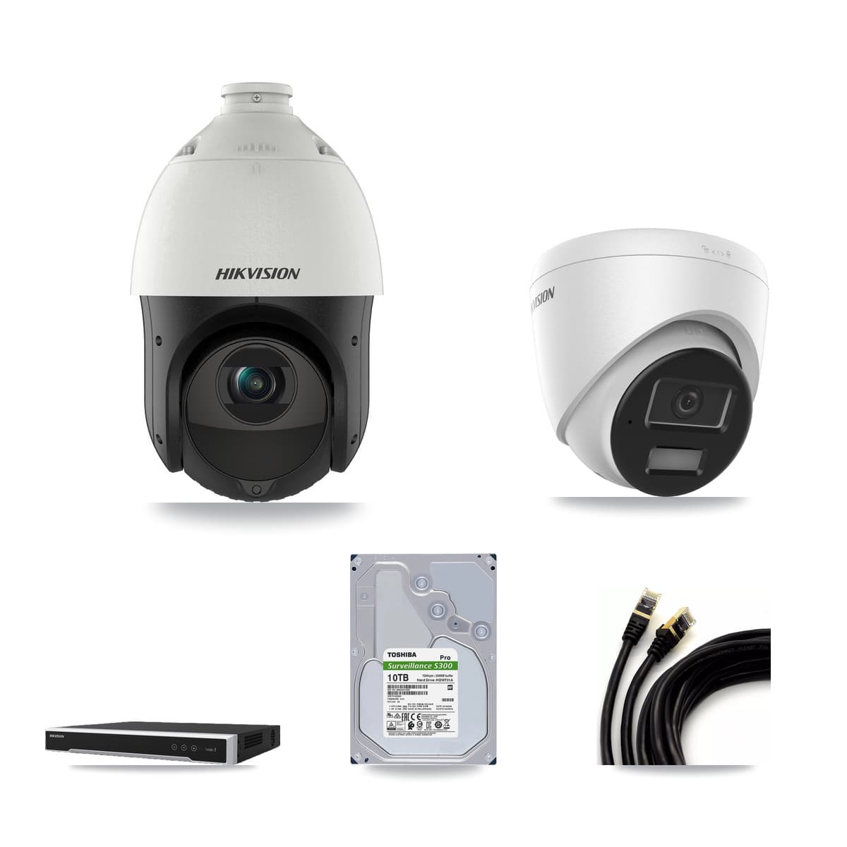 Hikvision 16-Channel 4MP CCTV Kit — 1 Turret + 15 PTZ Cameras + 2× 10TB Recording - Image 1