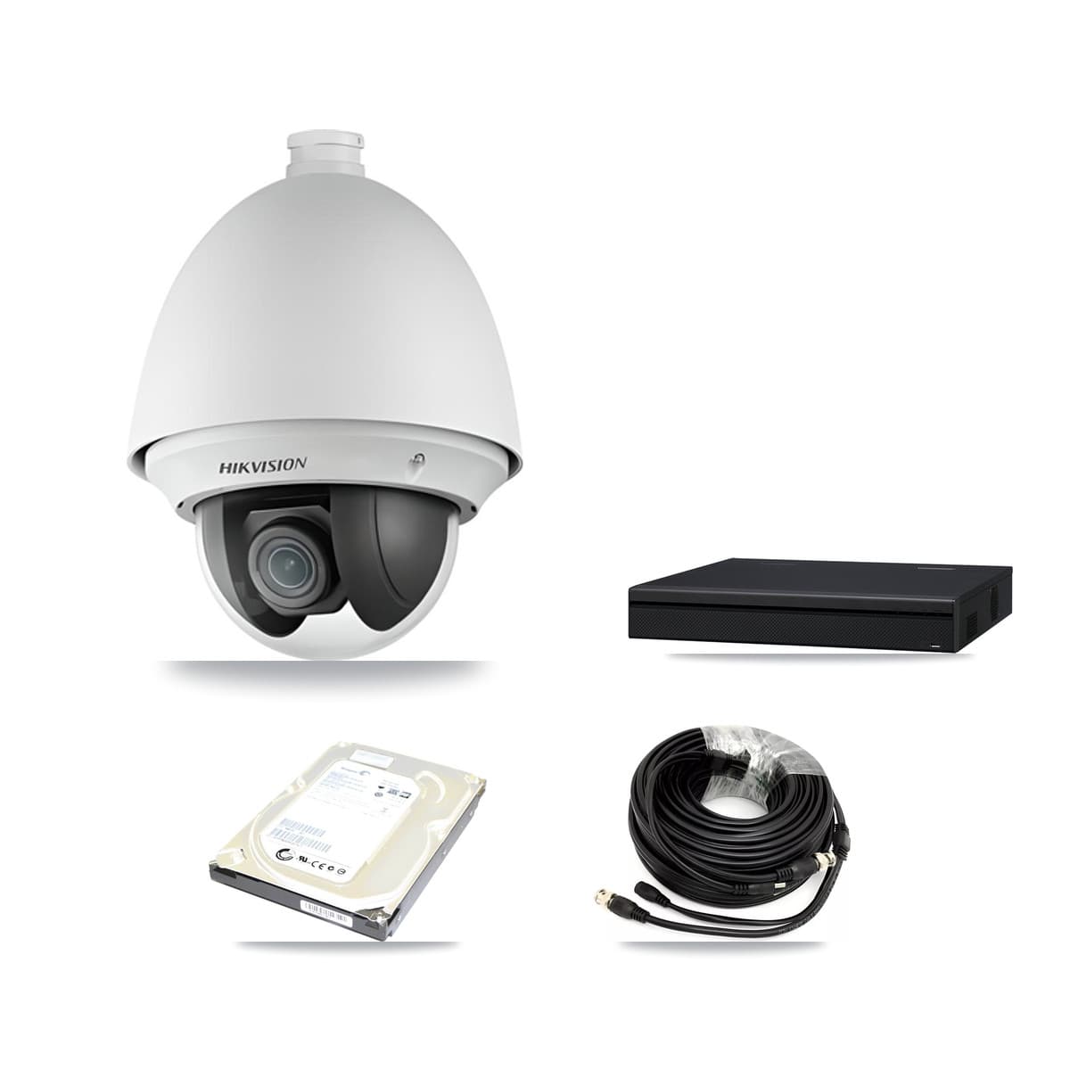 Hikvision 8-Channel 2MP CCTV Kit — 1 DS-2AE4225T PTZ Camera + 500GB Recording (XVR-3108AD Recorder) - Image 1