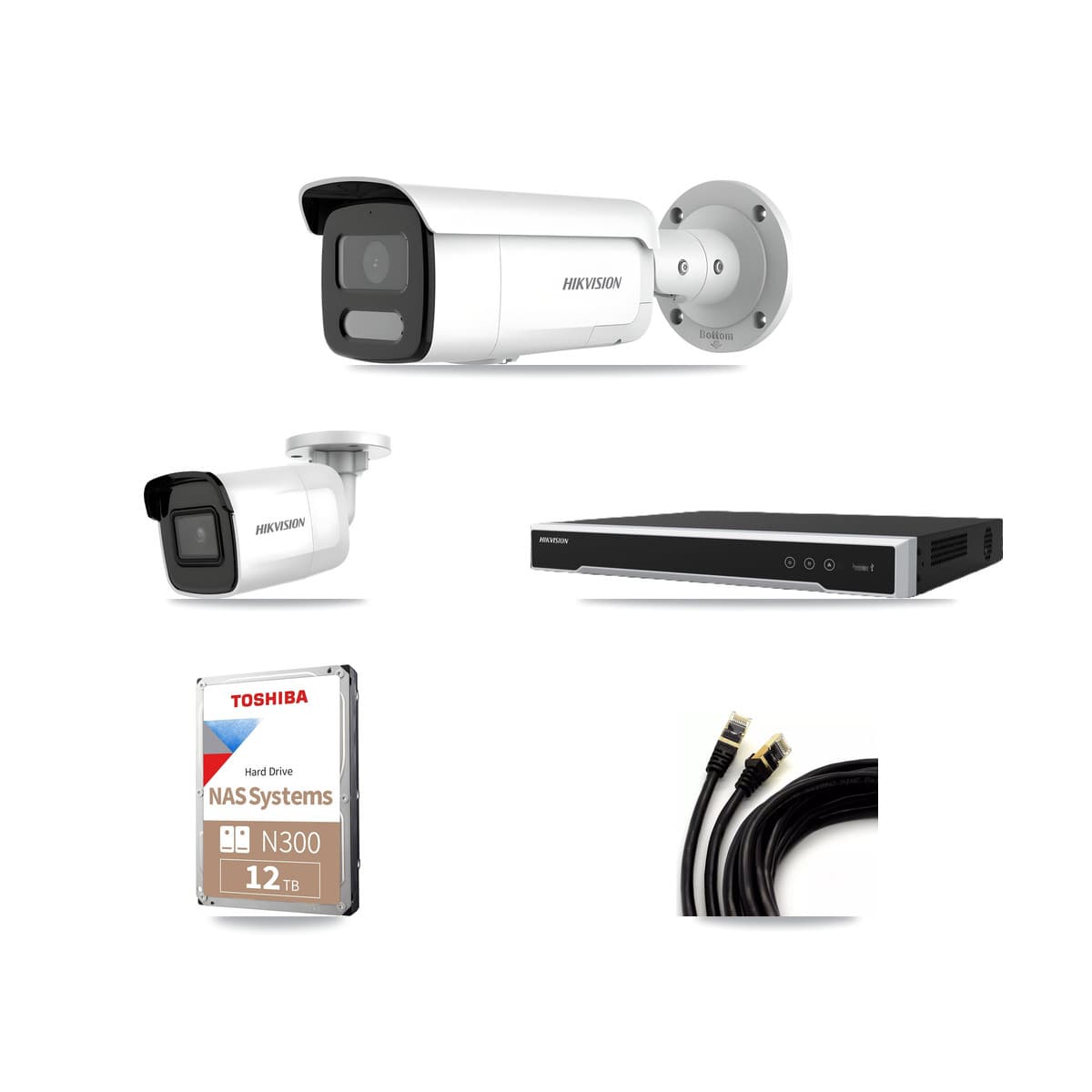 Hikvision 16-Channel 4MP – 4K CCTV Kit — 1 4K + 7 4MP Bullet Cameras + 12TB Recording - Image 1