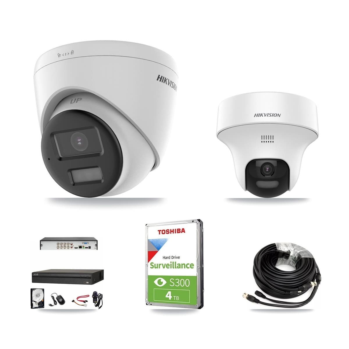 Hikvision & Dahua 8-Channel 5MP CCTV Kit — 1 DS-2CE70K0T + 2 DS-2CE78K0T Turret Cameras + 4TB Recording (XVR-3108AD Recorder) - Image 1