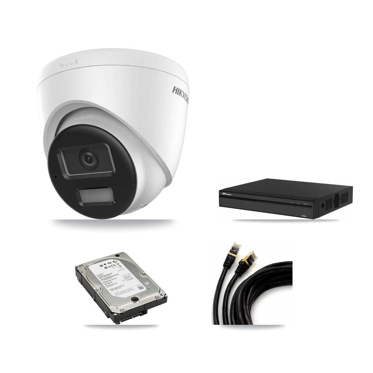 Hikvision & Prolux 4-Channel 4K CCTV Kit — 2 DS-2CD1383G2-LIU Turret Cameras + 5TB Recording (PXN-2104HS-4P-4K Recorder) - Image 1