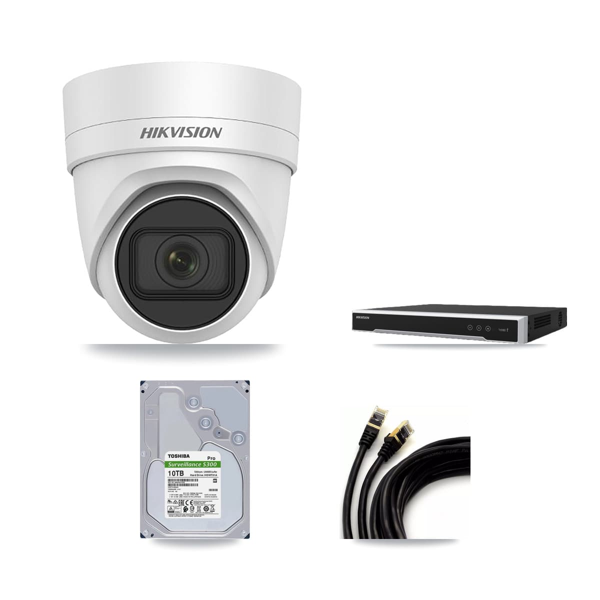 Hikvision 16-Channel 4MP CCTV Kit — 16 DS-2CD2H45FWD Turret Cameras + 2× 10TB Recording - Image 1