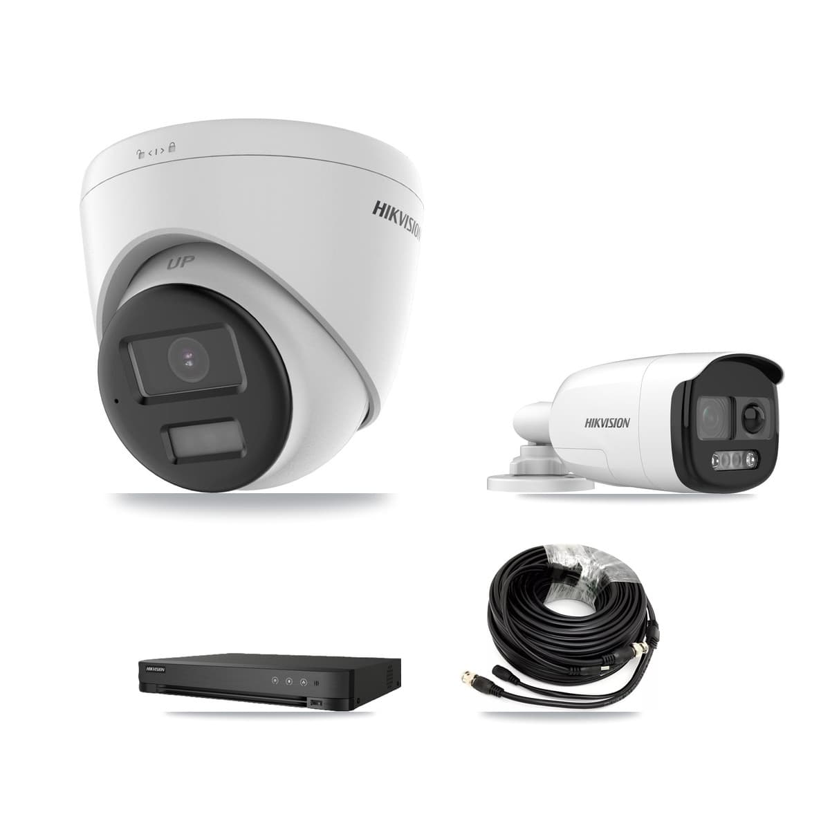 Hikvision 8-Channel 5MP CCTV Kit — 1 DS-2CE12KF3T-PIRXO Bullet + 5 DS-2CE78K0T-LPTS Turret Cameras + 2TB Recording (IDS-7208HQHI-M1/XT Recorder) - Image 1