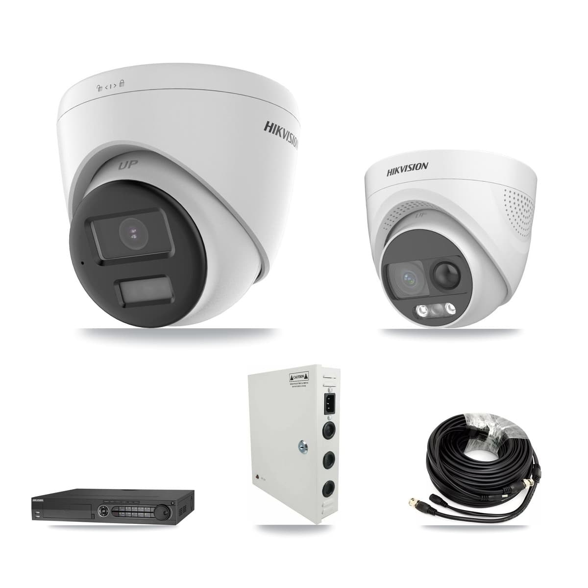 Hikvision 32-Channel 5MP CCTV Kit — 4 DS-2CE72KF3T + 9 DS-2CE78K0T Turret Cameras + 2× 8TB Recording (DS-7332HQHI Recorder) - Image 1