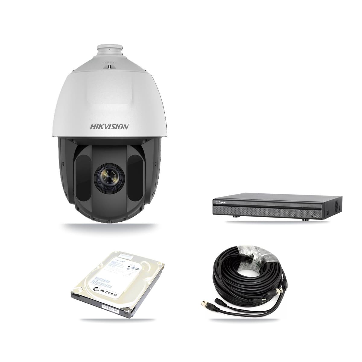 Hikvision & Dahua 8-Channel 2MP CCTV Kit — 1 DS-2AE5225TI PTZ Camera + 500GB Recording (DH-XVR5108H Recorder) - Image 1