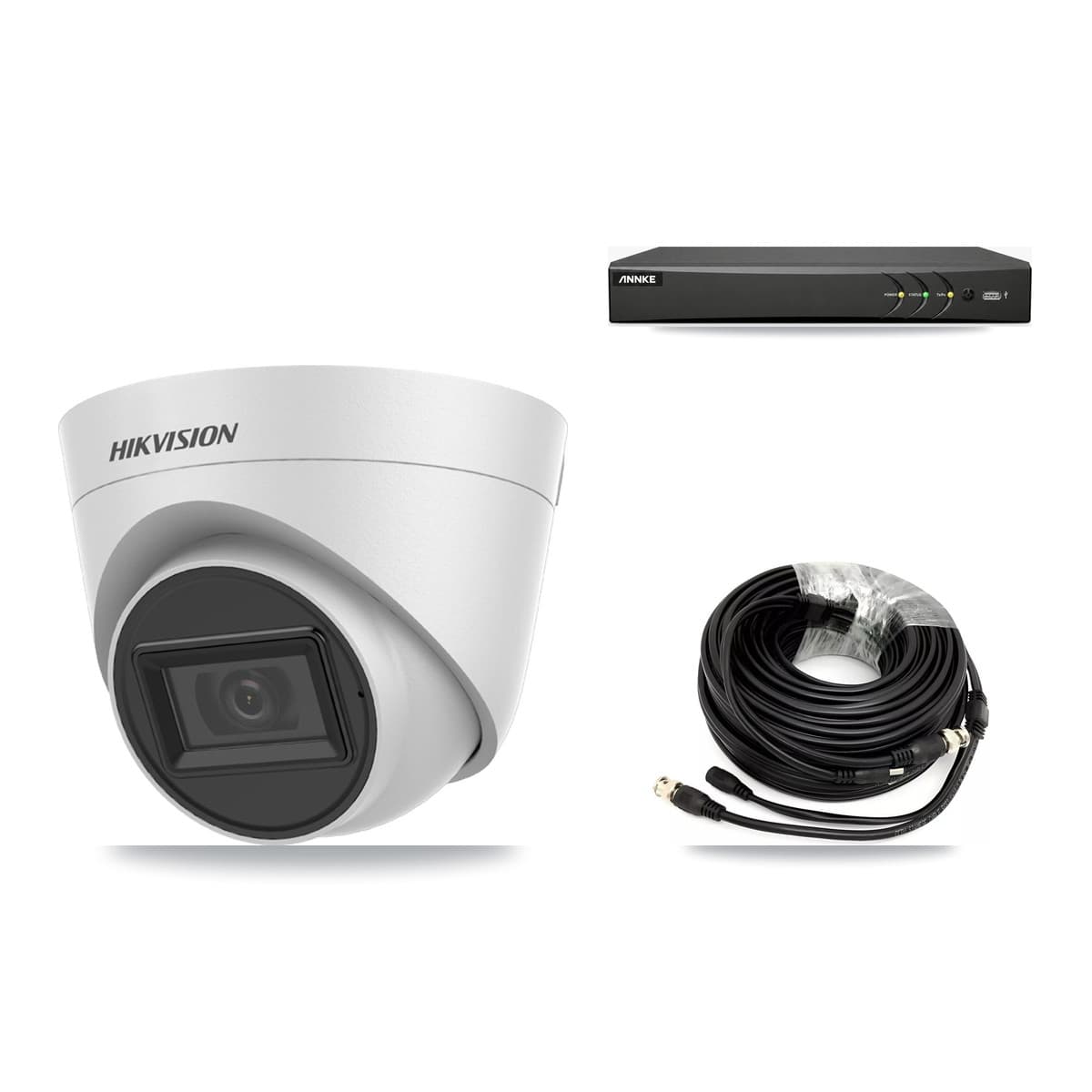 Hikvision & ANNKE 4-Channel 5MP CCTV Kit — 4 White Turret Cameras + 2TB Recording - Image 1