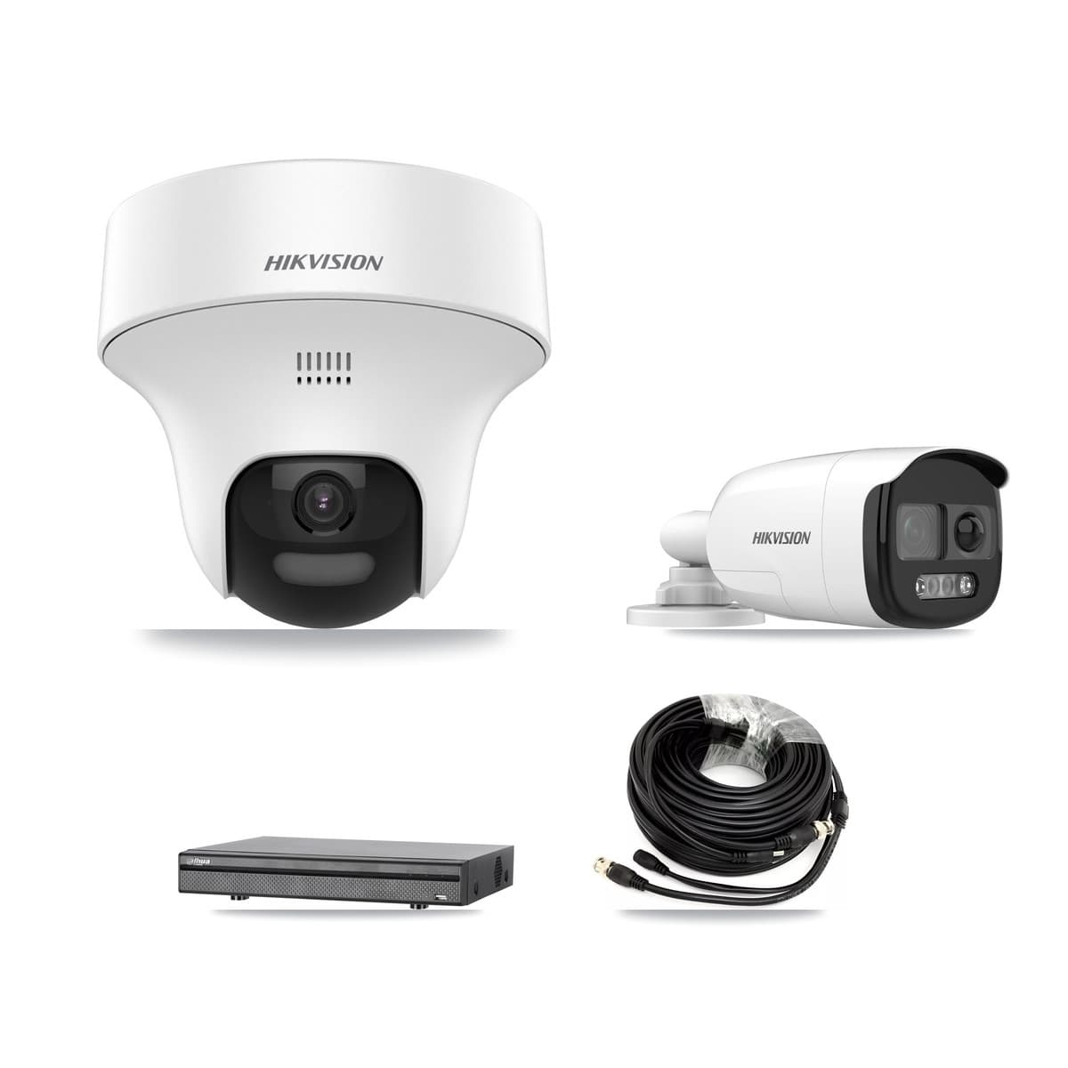 Hikvision & Dahua 8-Channel 5MP CCTV Kit — 2 Bullet + 4 Turret Cameras + 8TB Recording (DH-XVR5108H Recorder) - Image 1