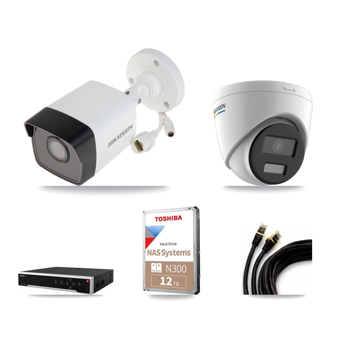 Hikvision 32-Channel 2MP – 5MP CCTV Kit — 12 5MP Bullet + 12 2MP Turret Cameras + 2× 12TB Recording - Image 1