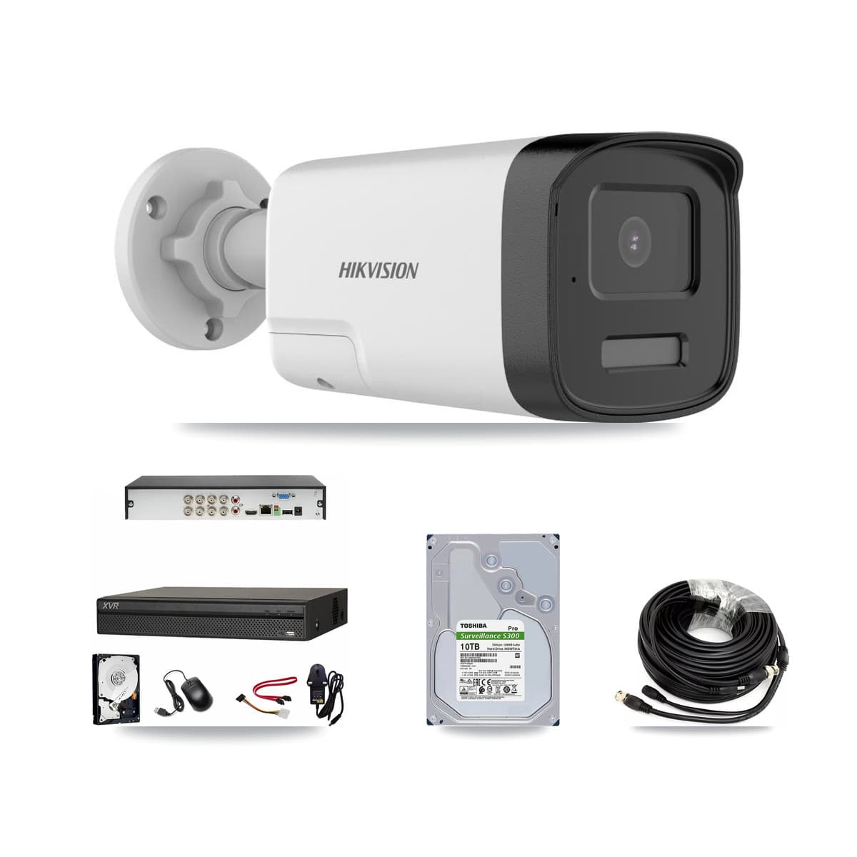 Hikvision & Dahua 8-Channel 5MP CCTV Kit — 4 DS-2CE17K0T Bullet Cameras + 10TB Recording - Image 1