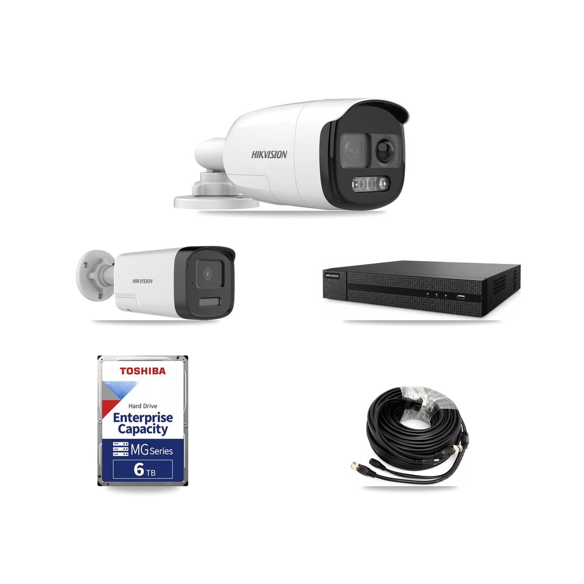 Hikvision 8-Channel 5MP CCTV Kit — 5 DS-2CE12KF3T + 2 DS-2CE17K0T Bullet Cameras + 6TB Recording - Image 1