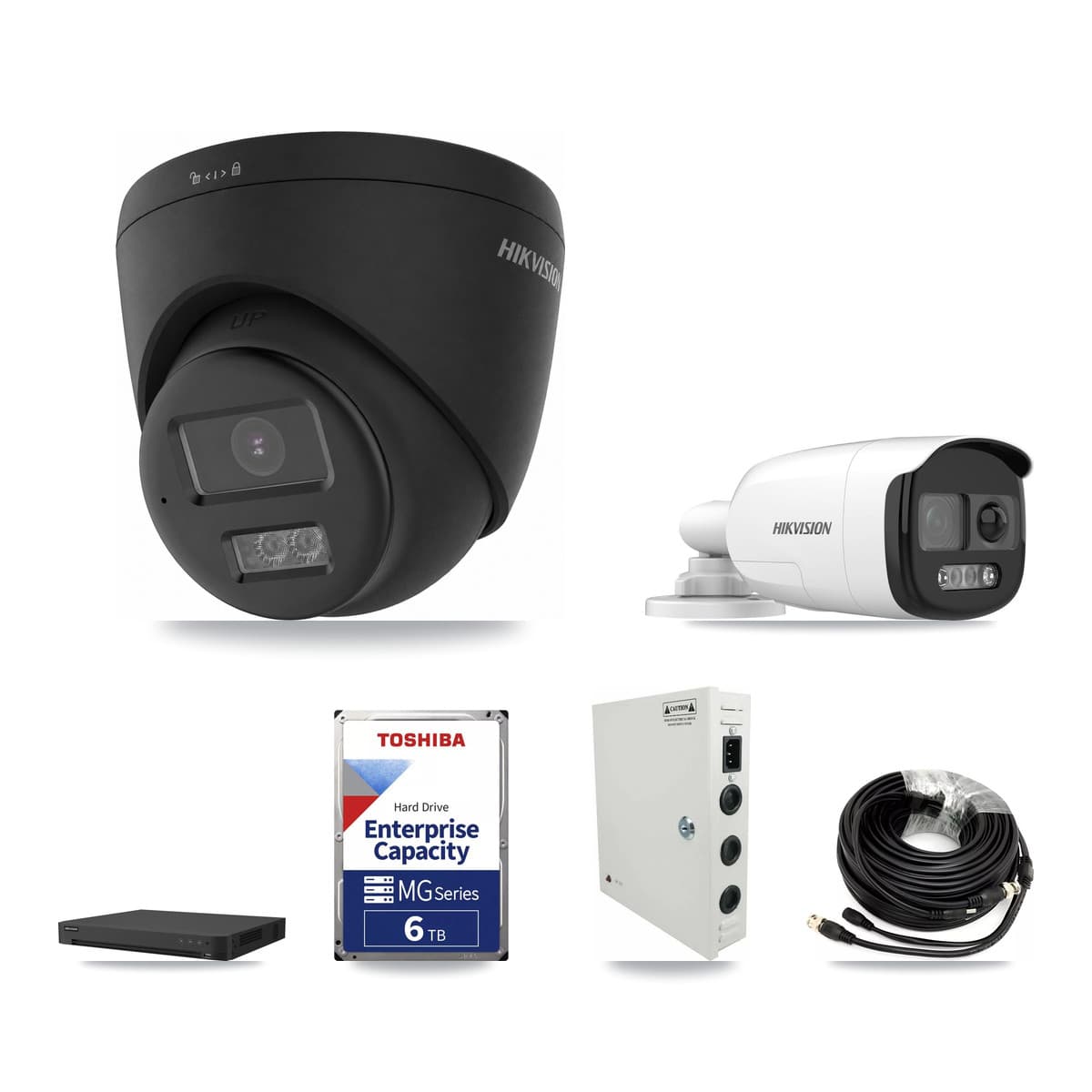 Hikvision 16-Channel 5MP – 4K CCTV Kit — 3 5MP Bullet + 8 Black 4K Turret Cameras + 6TB Recording - Image 1