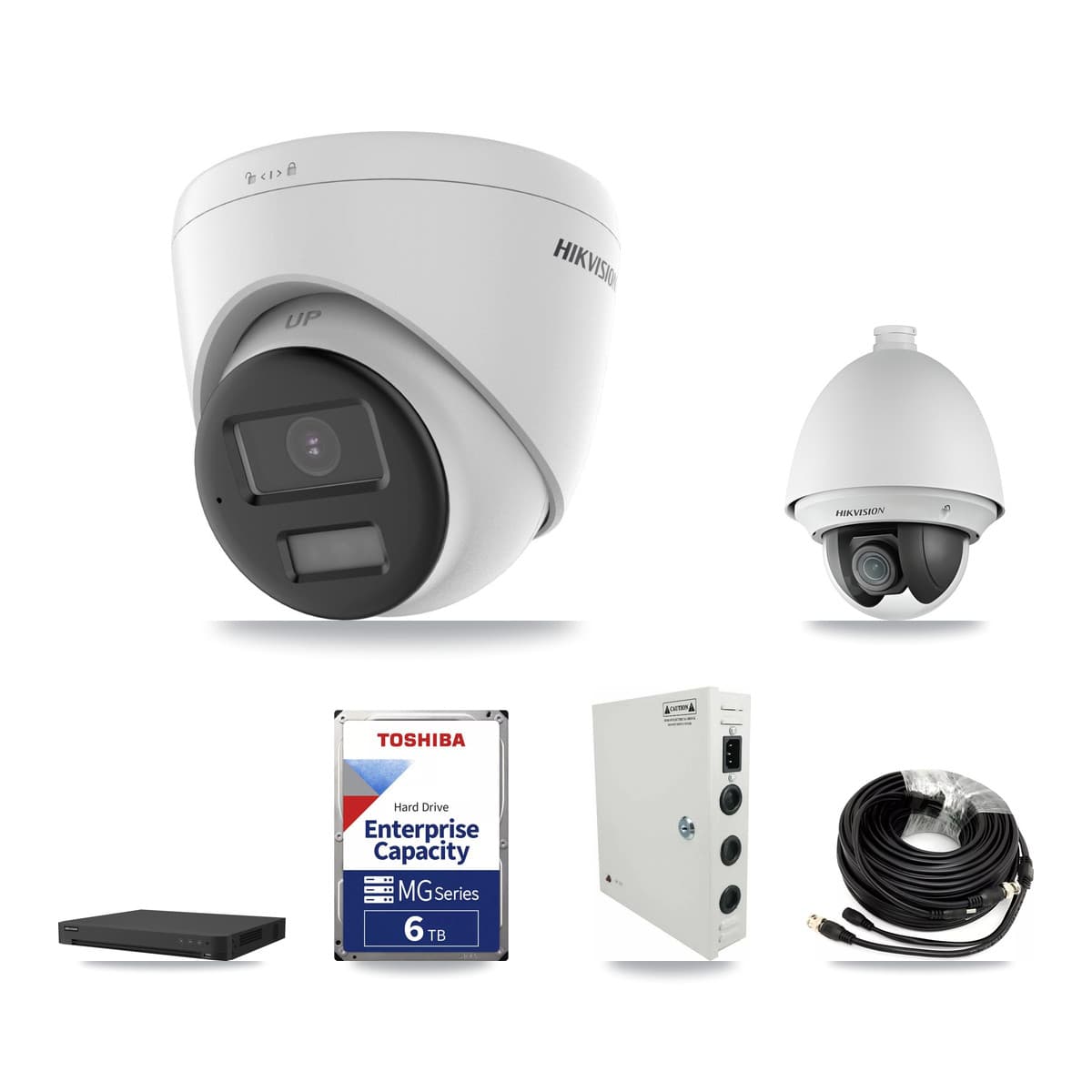 Hikvision 16-Channel 2MP – 4K CCTV Kit — 1 2MP PTZ + 9 4K Turret Cameras + 6TB Recording - Image 1