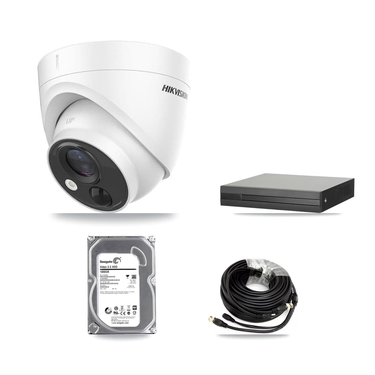 Hikvision 8-Channel 5MP CCTV Kit — 1 DS-2CE71H0T Turret Camera + 1TB Recording (XVR-3108HS Recorder) - Image 1