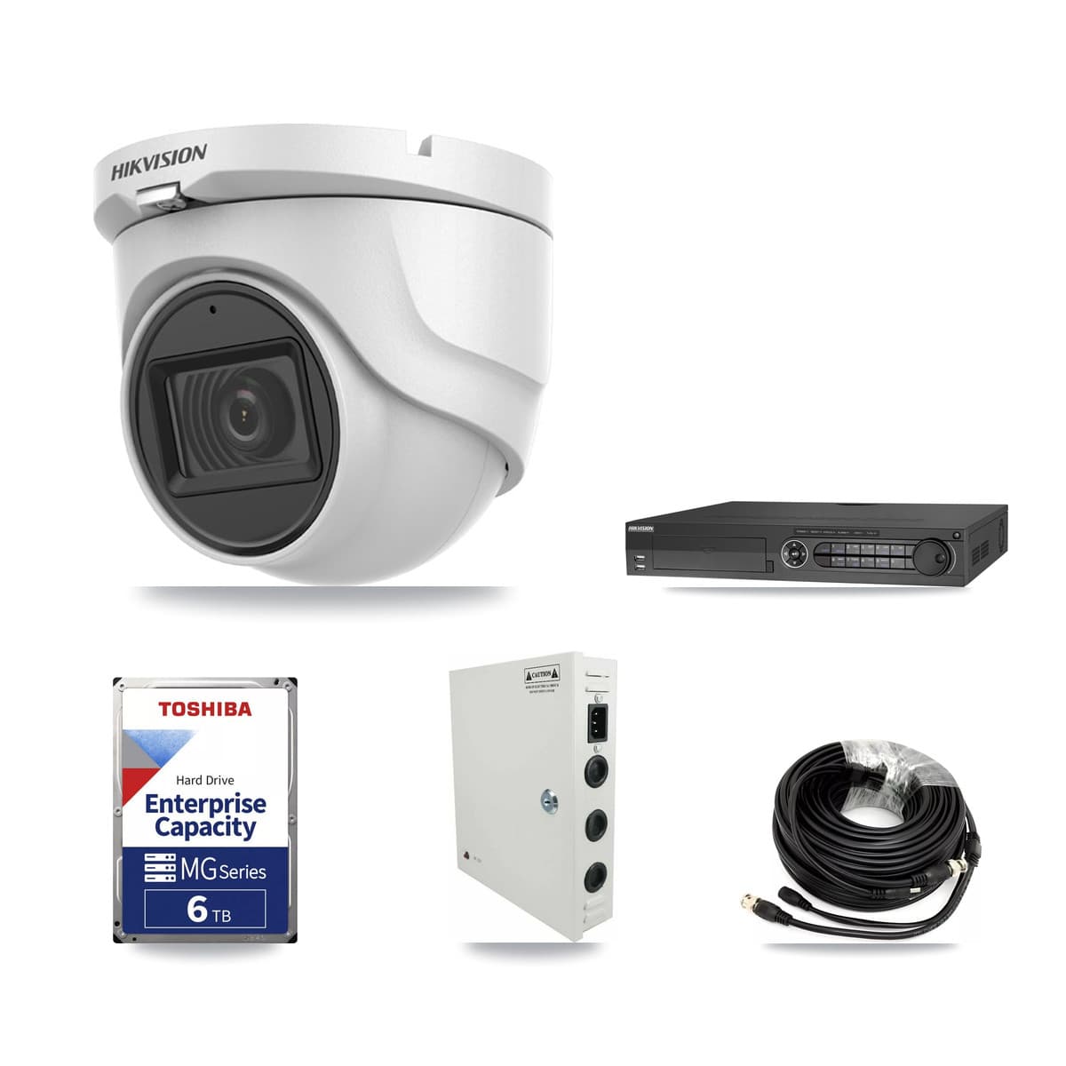 Hikvision 32-Channel 5MP CCTV Kit — 9 DS-2CE76H0T Turret Cameras + 2× 6TB Recording - Image 1