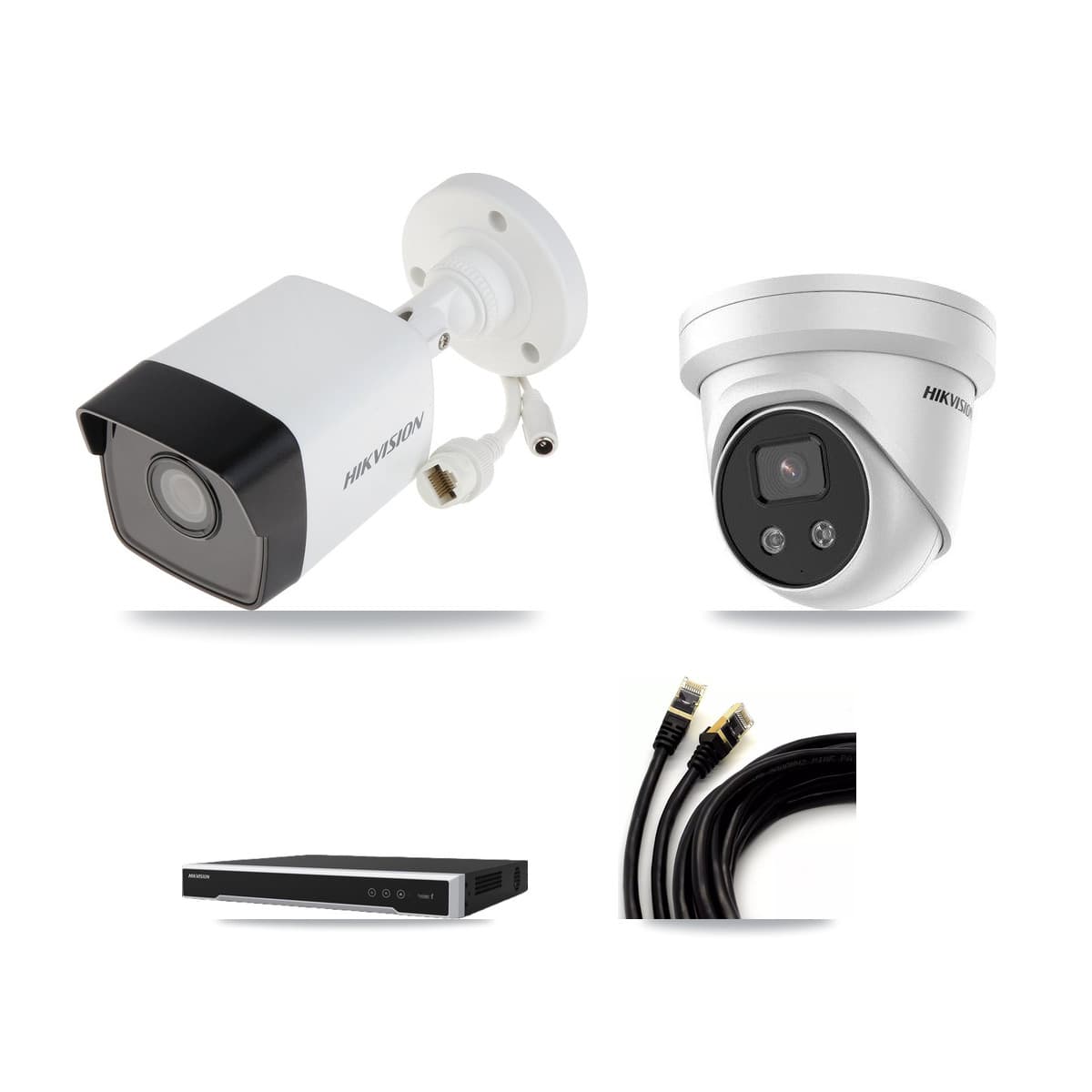 Hikvision 8-Channel 5MP CCTV Kit — 1 DS-2CD1053G0 Bullet + 1 DS-2CD3356G2 Turret Cameras + 2TB Recording - Image 1