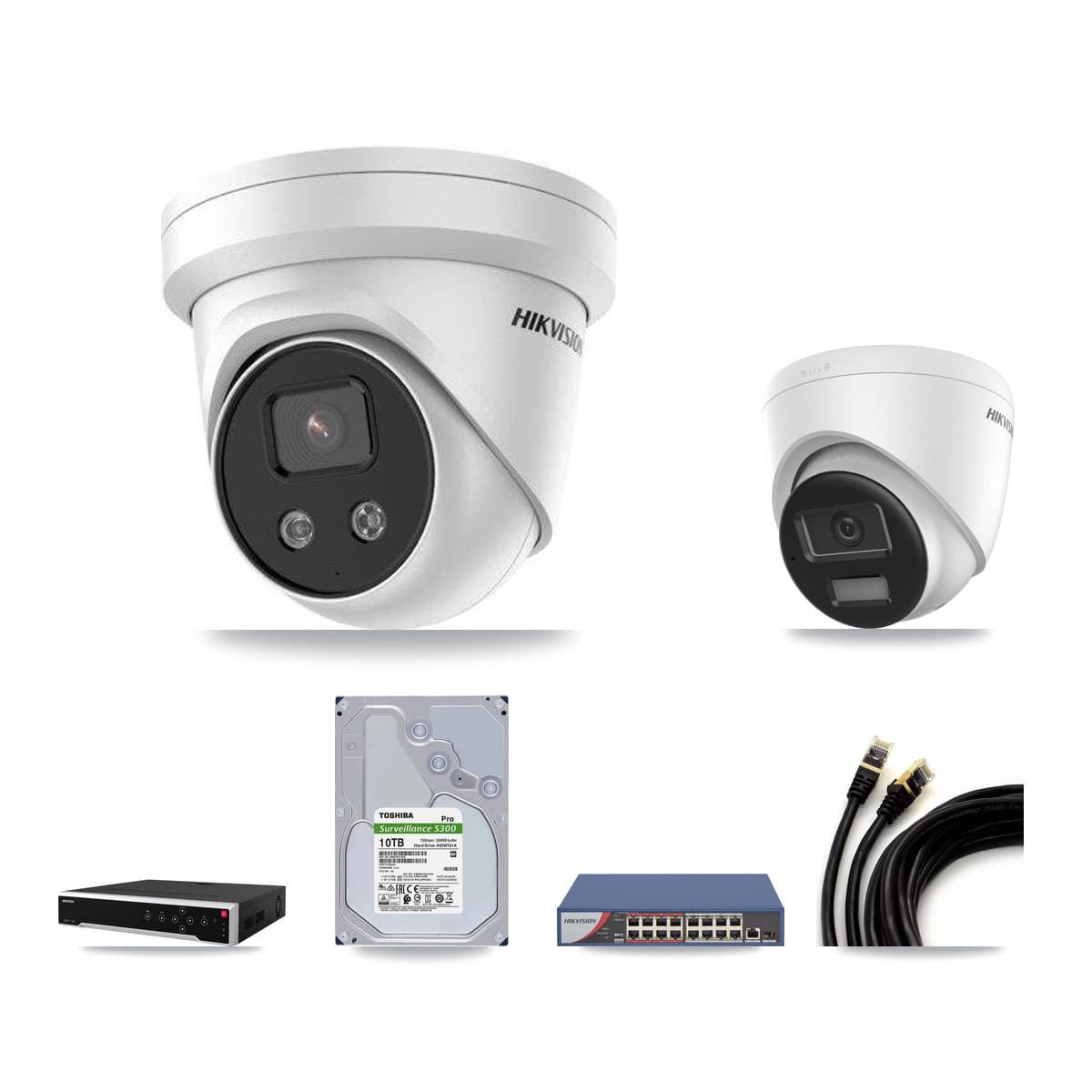 Hikvision 32-Channel 5MP – 4K CCTV Kit — 9 4K + 18 5MP Turret Cameras + 4× 10TB Recording - Image 1