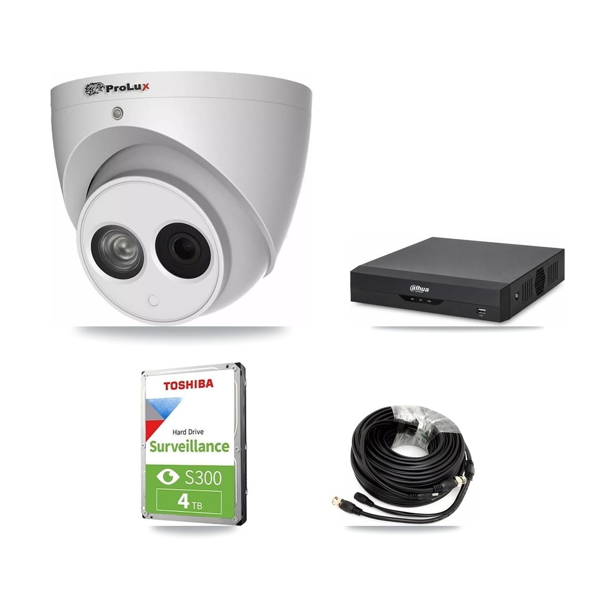Prolux & Dahua 4-Channel 4MP CCTV Kit — 2 Turret Cameras + 4TB Recording - Image 1