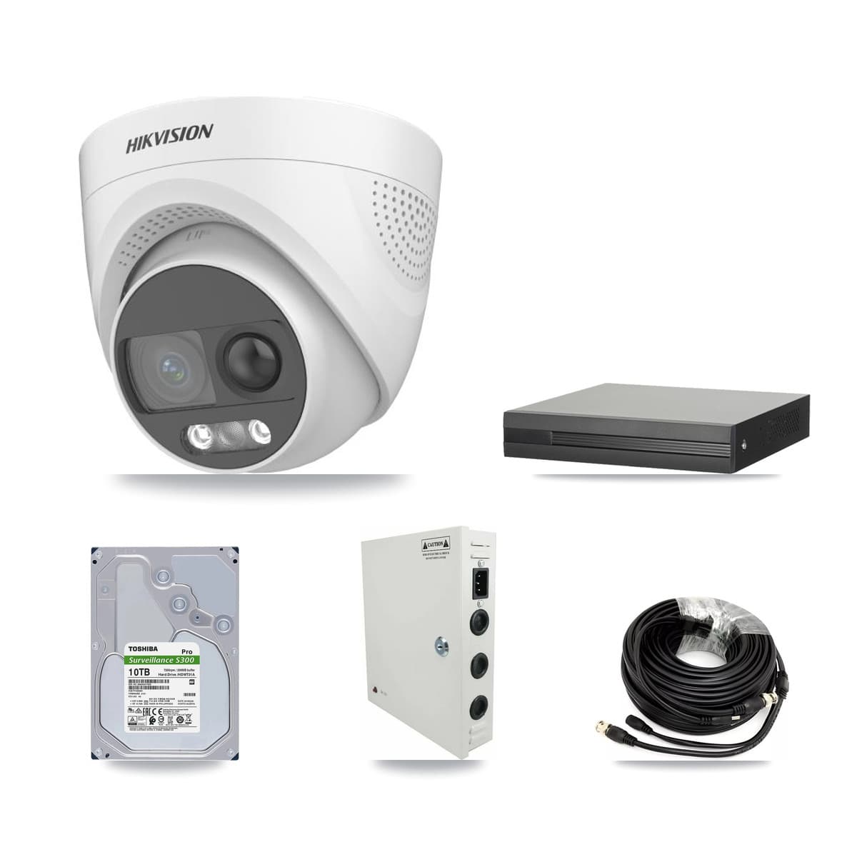 Hikvision 16-Channel 5MP CCTV Kit — 13 DS-2CE72KF3T Turret Cameras + 10TB Recording - Image 1