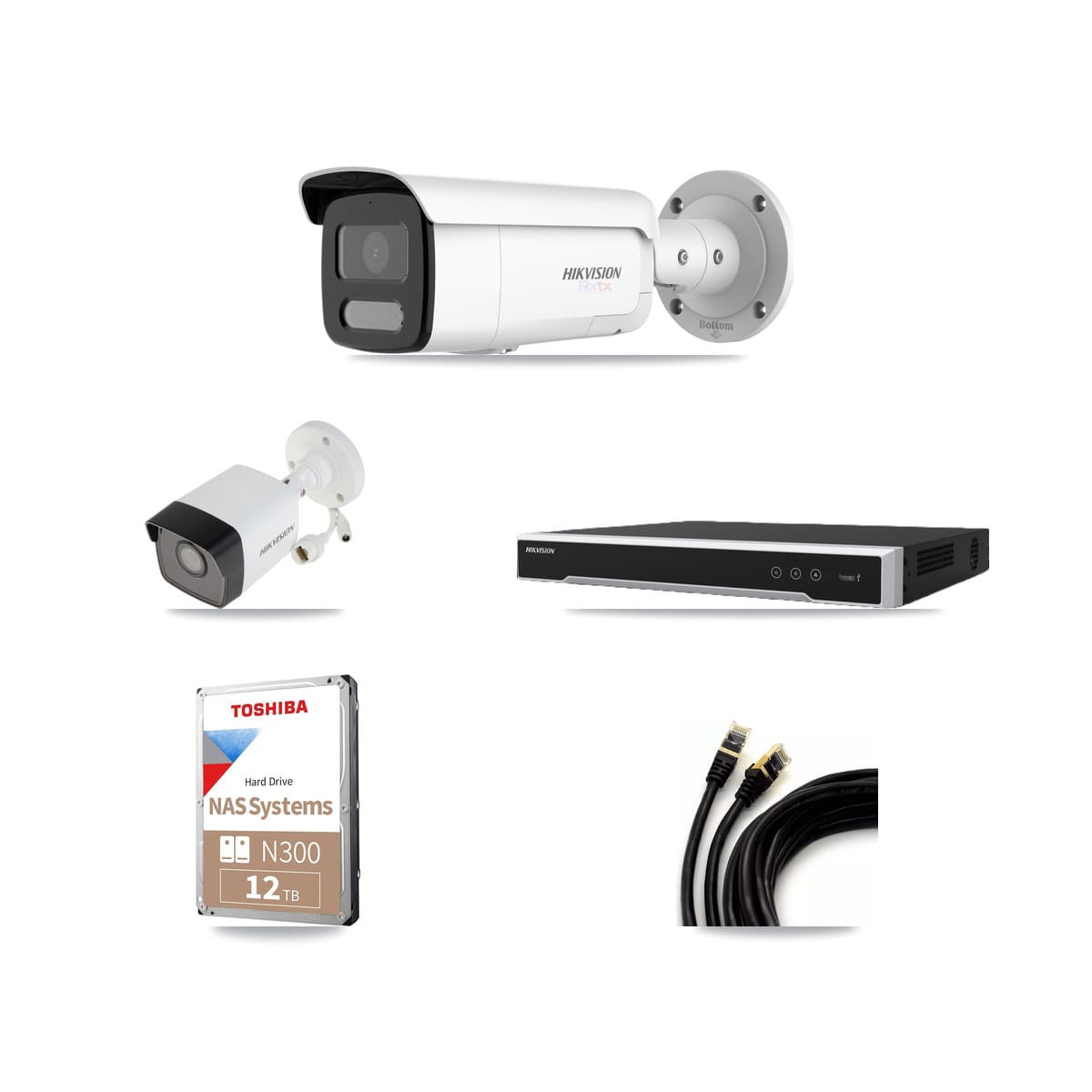 Hikvision 16-Channel 5MP – 4K CCTV Kit — 3 5MP + 8 4K Bullet Cameras + 2× 12TB Recording - Image 1