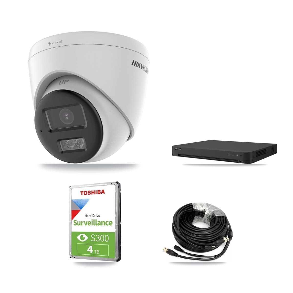 Hikvision 32-Channel 5MP CCTV Kit — 2 DS-2CE78K0T-LTS Turret Cameras + 4TB Recording (IDS-7232HQHI-M2/XT Recorder) - Image 1