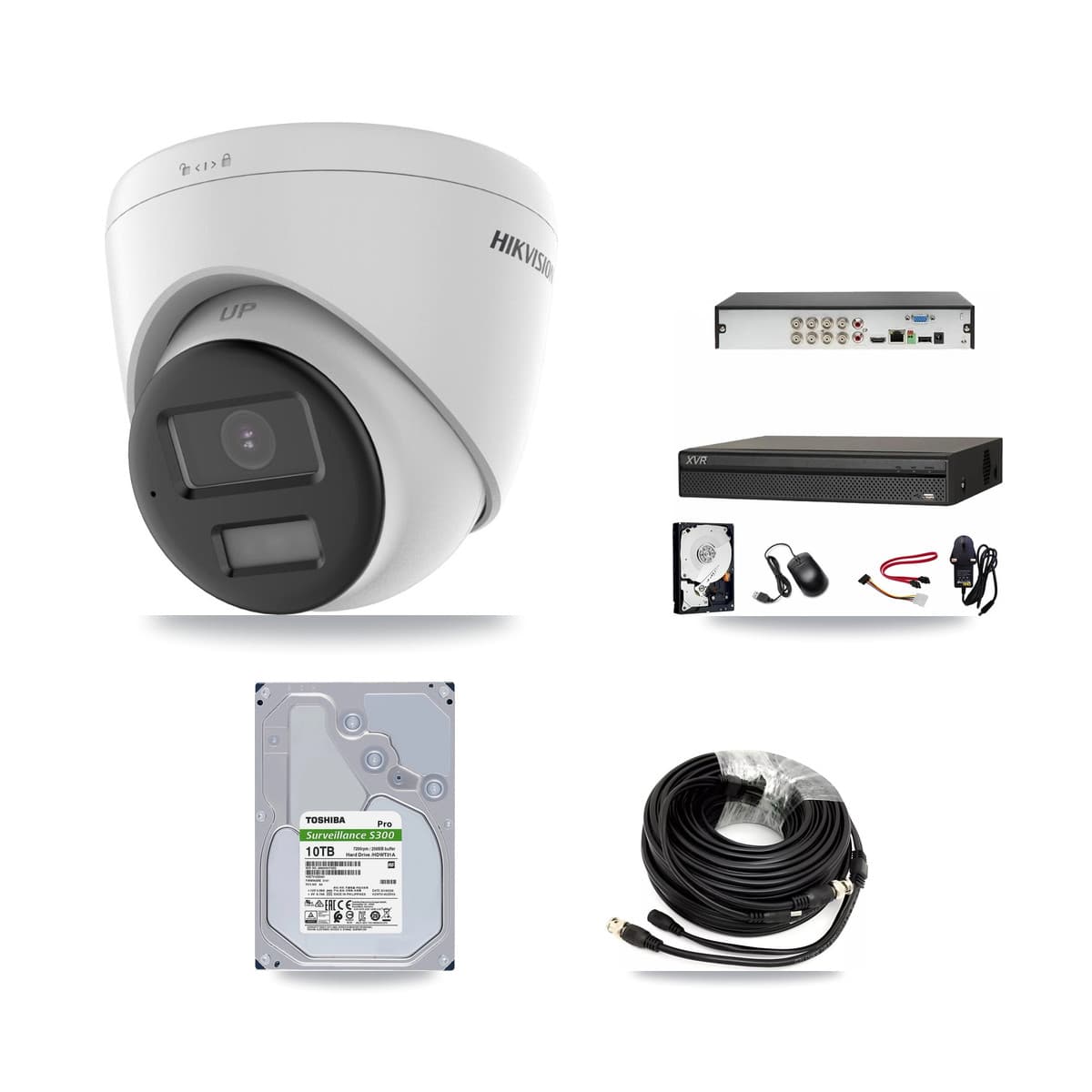 Hikvision & Dahua 8-Channel 4K CCTV Kit — 6 DS-2CE78U0T Turret Cameras + 10TB Recording (XVR-3108AD Recorder) - Image 1