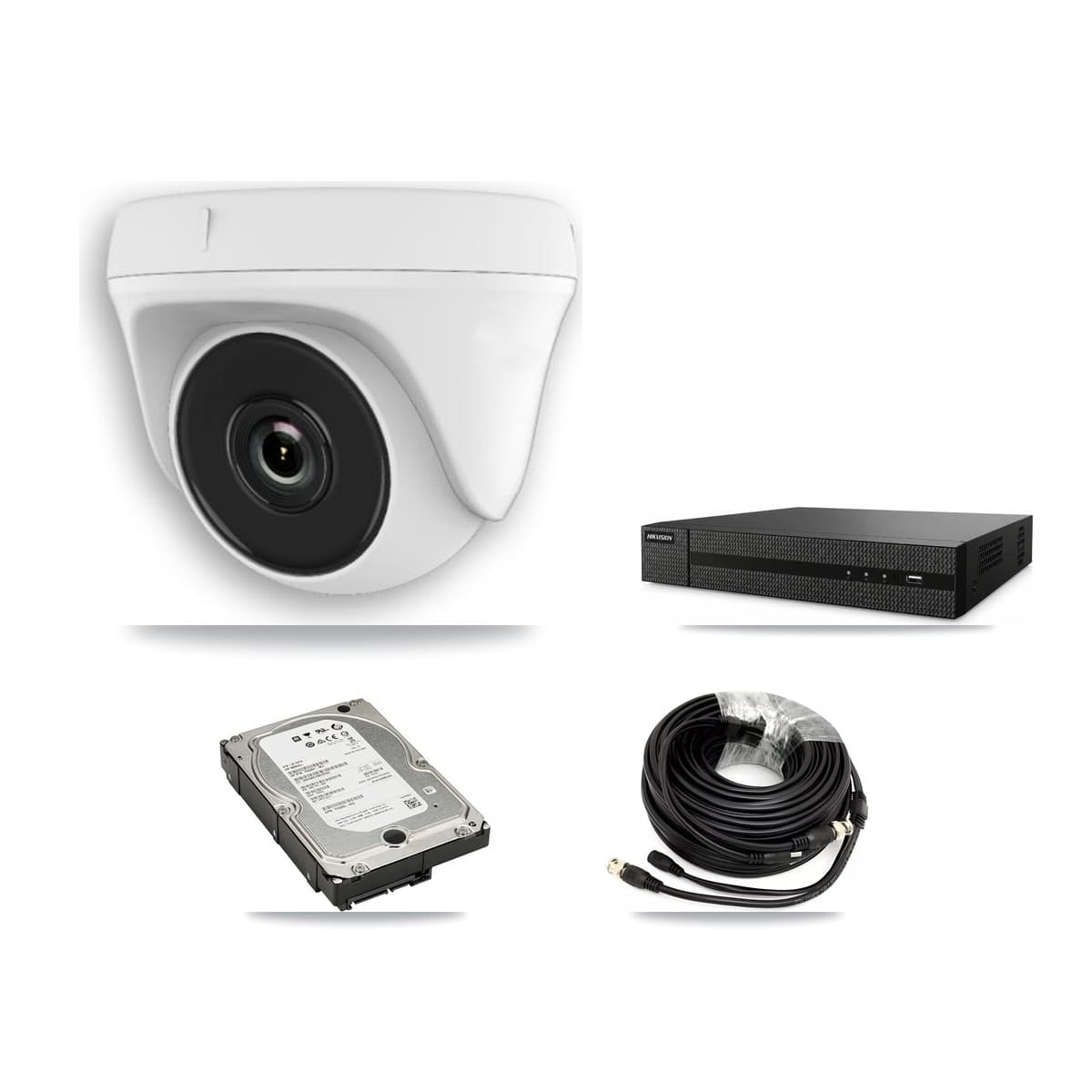 8-Channel 2MP CCTV Kit — 8 White Dome Cameras + 5TB Recording (DVR-8CH Recorder) - Image 1