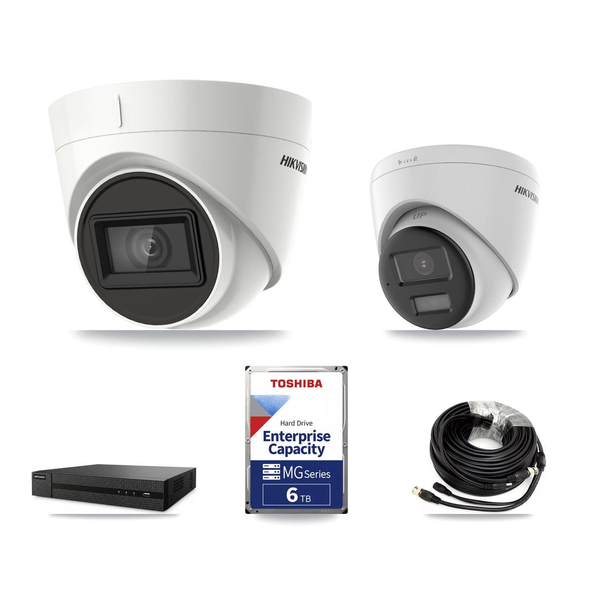 Hikvision 8-Channel 4K CCTV Kit — 1 DS-2CE78U0T + 3 DS-2CE78U1T Turret Cameras + 6TB Recording - Image 1