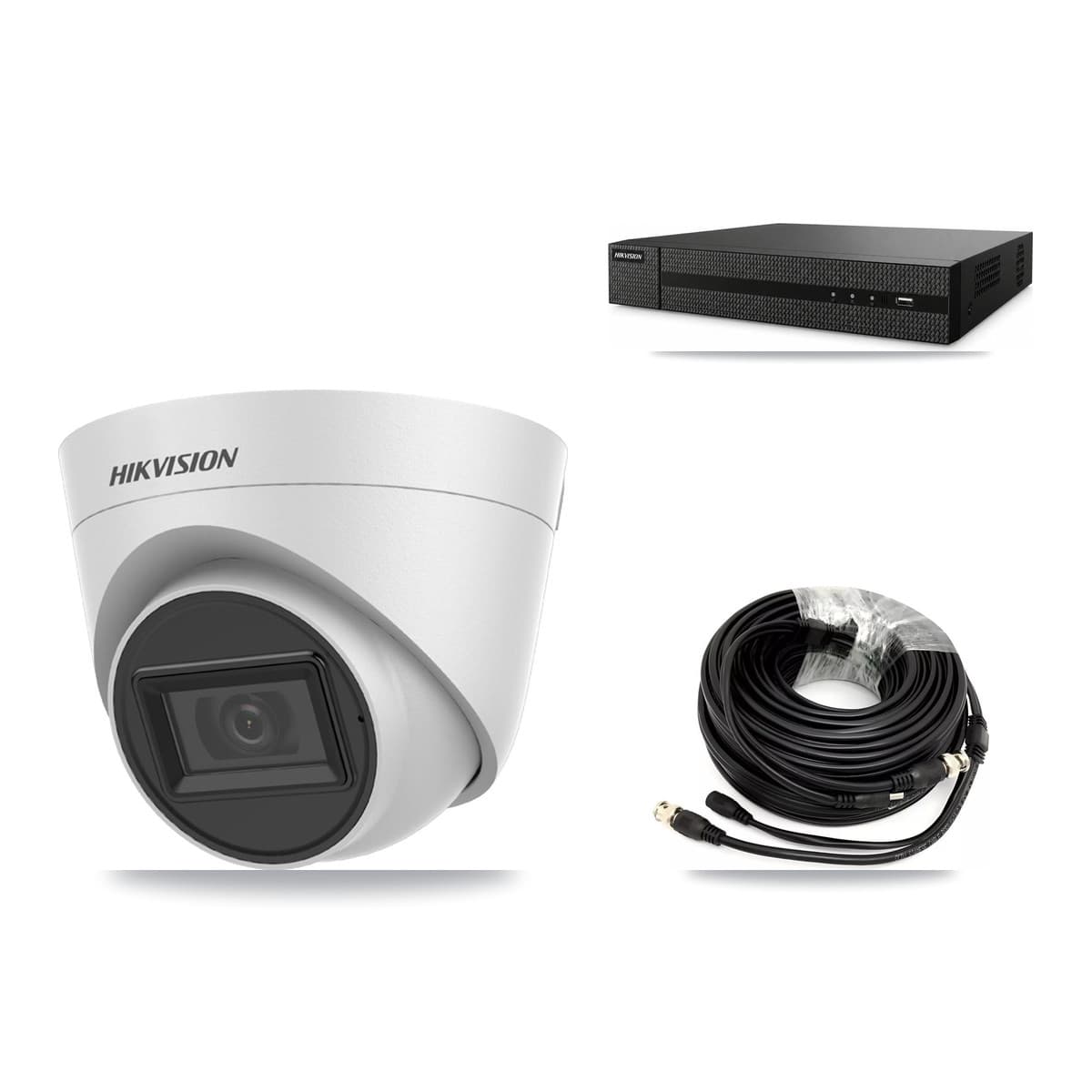Hikvision 8-Channel 5MP CCTV Kit — 4 White Turret Cameras + 2TB Recording (DVR-8CH Recorder) - Image 1
