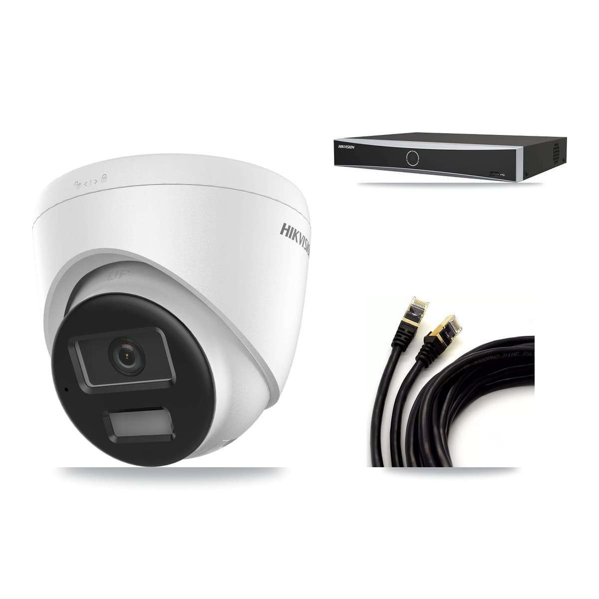 Hikvision 4-Channel 4K CCTV Kit — 3 DS-2CD1383G2-LIU Turret Cameras + 8TB Recording (DS-7604NXI-K1/4P Recorder) - Image 1