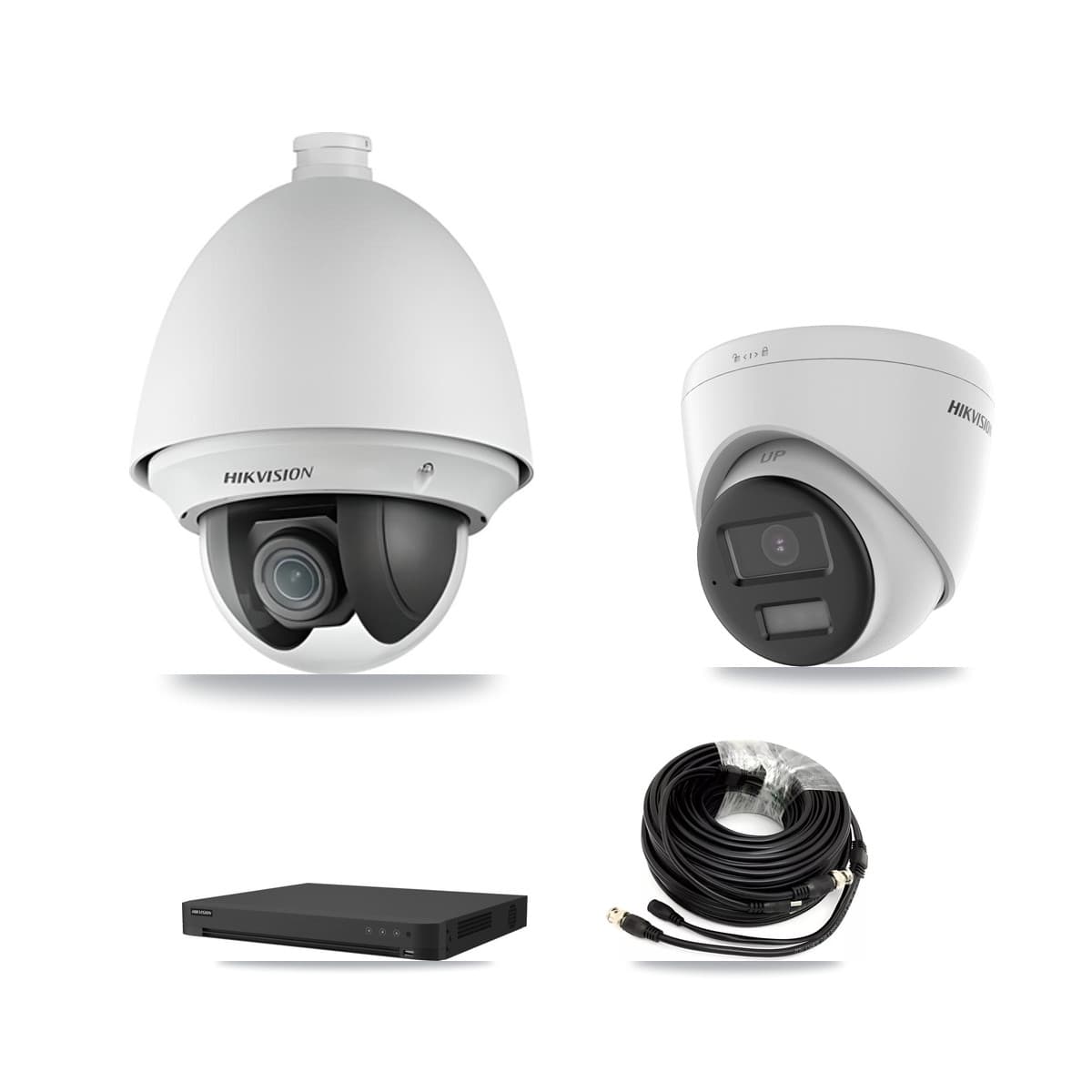 Hikvision 32-Channel 2MP – 5MP CCTV Kit — 1 DS-2AE4225T 2MP PTZ + 1 DS-2CE78K0T 5MP Turret Cameras + 1TB Recording (IDS-7232HQHI Recorder) - Image 1
