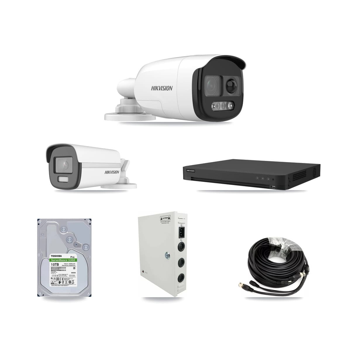 Hikvision 16-Channel 5MP – 4K CCTV Kit — 13 5MP + 1 4K Bullet Cameras + 2× 10TB Recording - Image 1