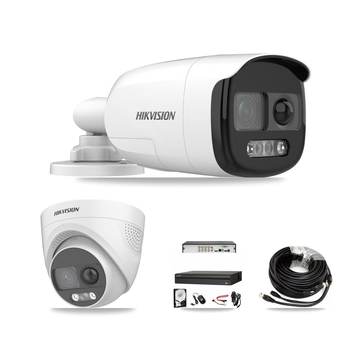 Hikvision & Dahua 8-Channel 5MP CCTV Kit — 3 DS-2CE12KF3T Bullet + 3 DS-2CE72KF3T Turret Cameras + 2TB Recording - Image 1