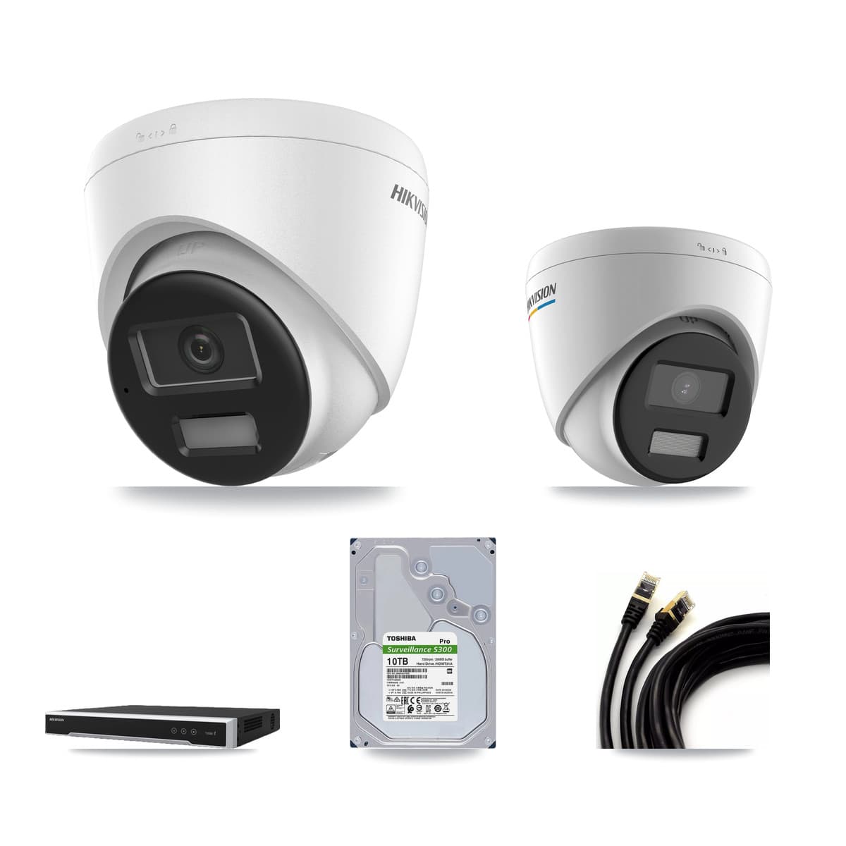 Hikvision 16-Channel 2MP – 4K CCTV Kit — 1 2MP + 7 4K Turret Cameras + 2× 10TB Recording - Image 1